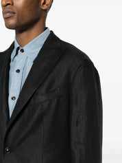 Single-breasted linen blazer
