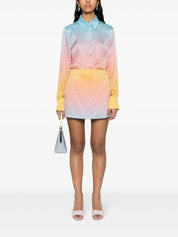 PASTEL GRADIENT PRINTED LONG SLEEVE SILK SHIRT