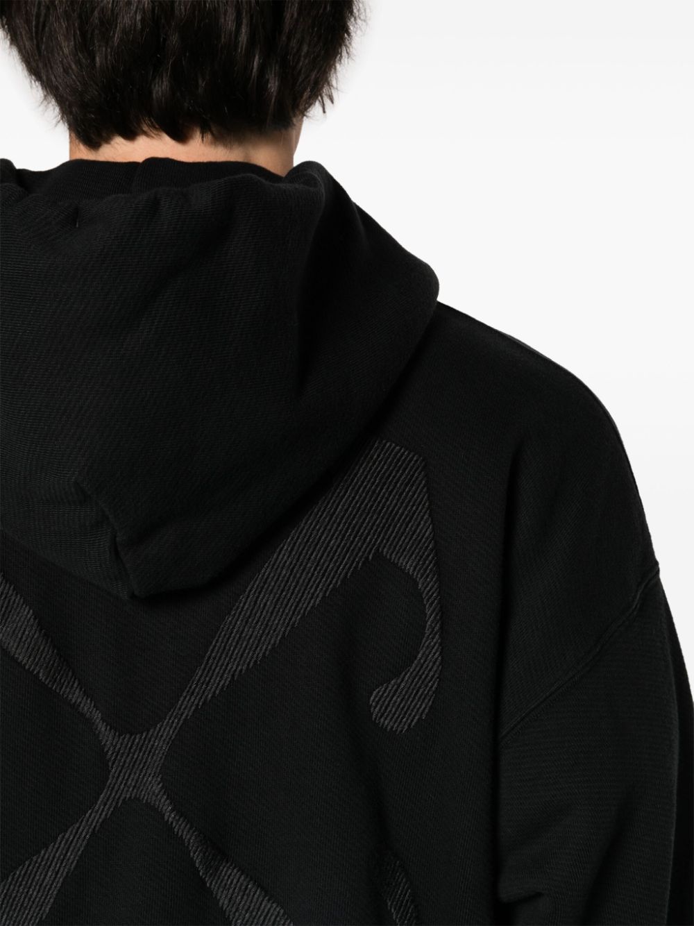 Arrows-embroidered cotton hoodie