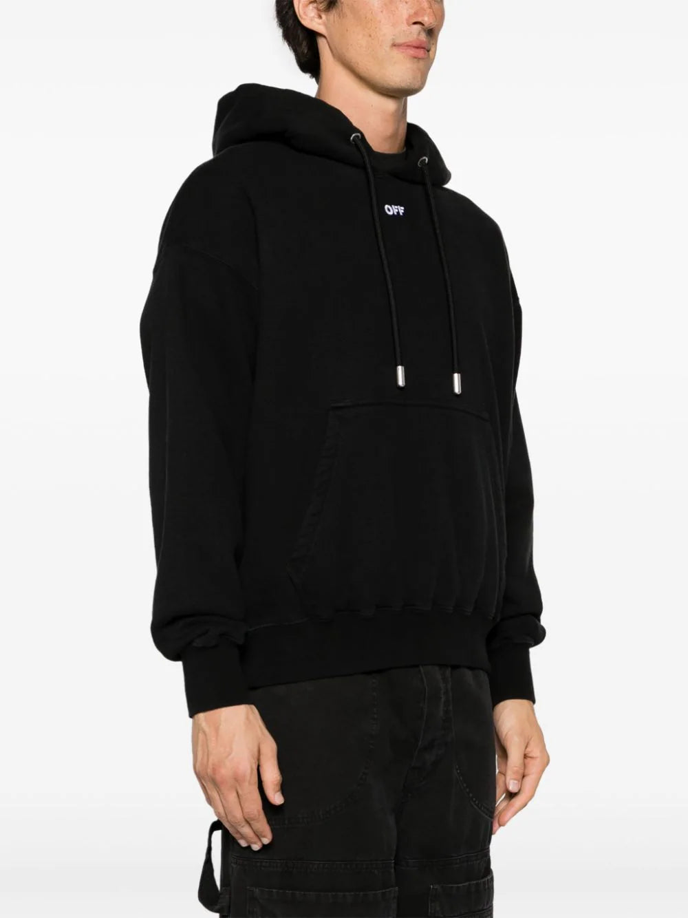 Arrows-embroidered cotton hoodie