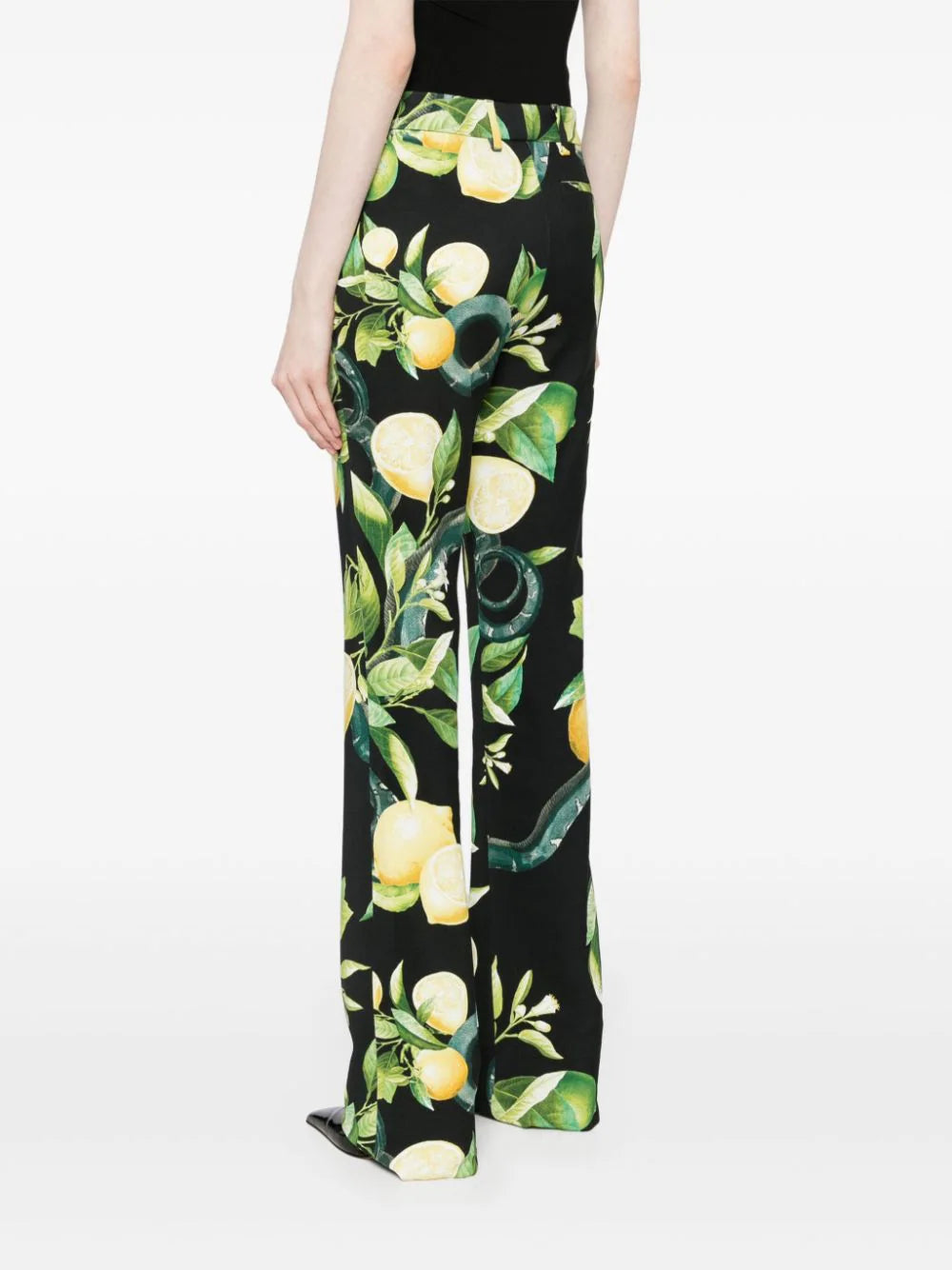 lemon print slim cut trousers بنطلون