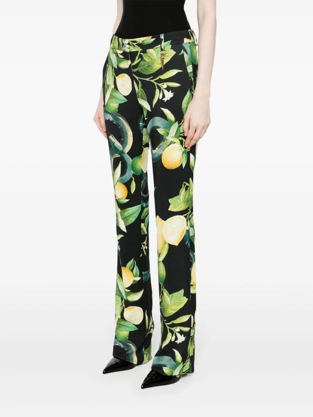 lemon print slim cut trousers بنطلون