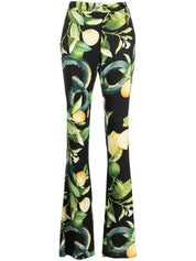 lemon print slim cut trousers بنطلون