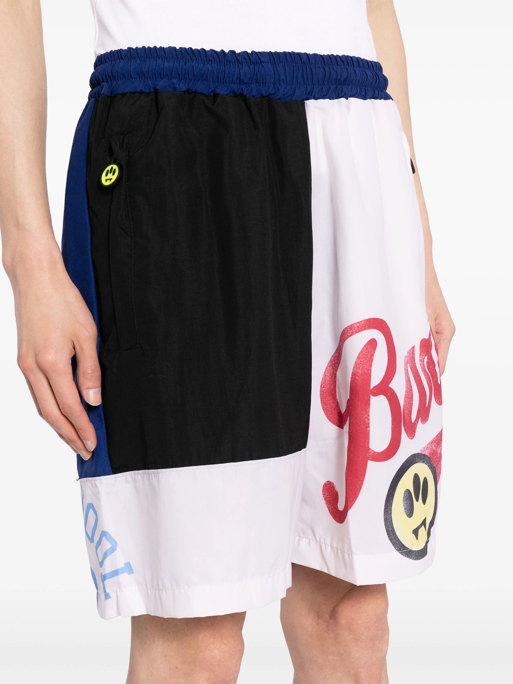 BARROW panelled colour-block track shorts