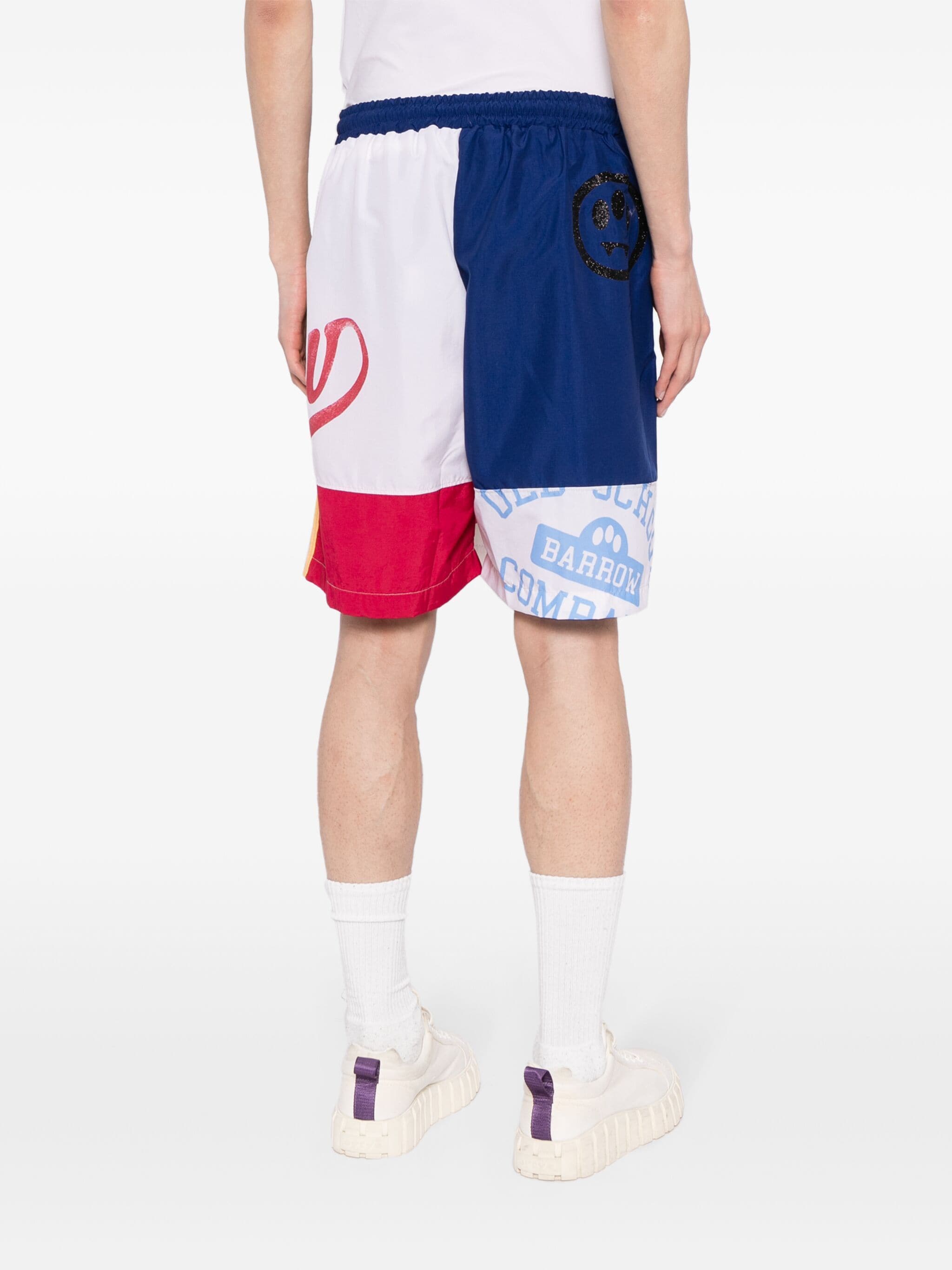 BARROW panelled colour-block track shorts