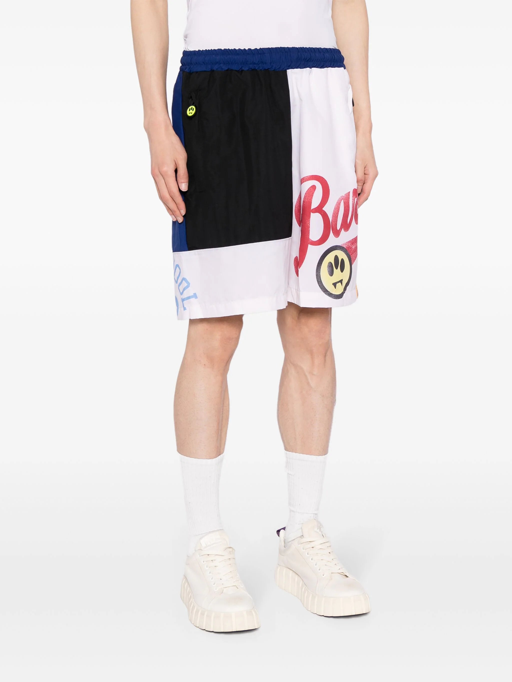 BARROW panelled colour-block track shorts