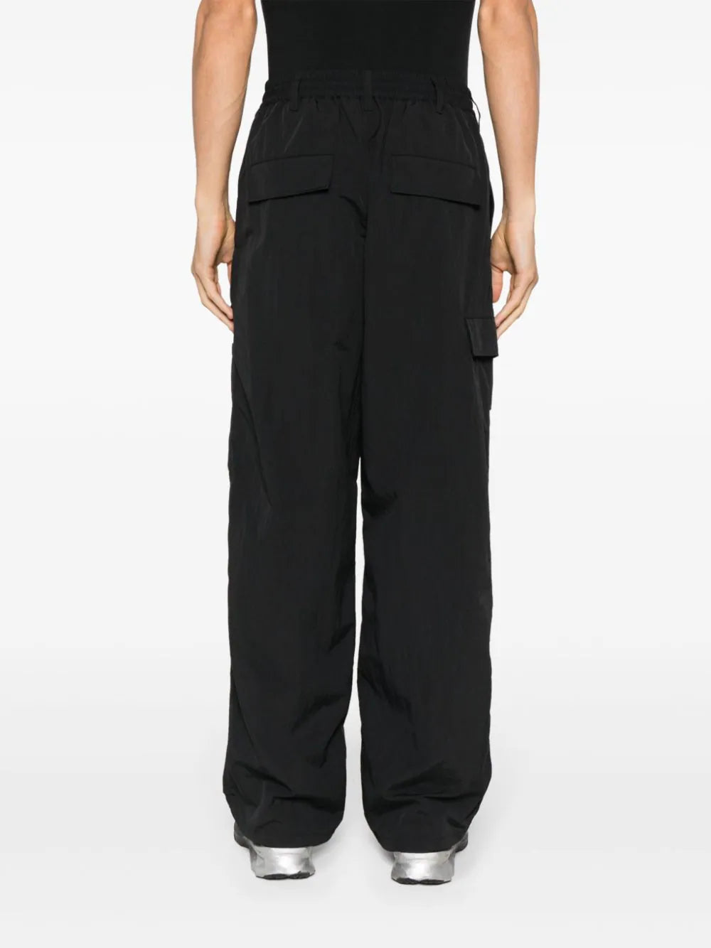 Crinkle logo-print wide-leg cargo trousers