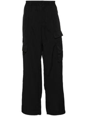 Crinkle logo-print wide-leg cargo trousers