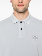 Compass-appliqué cotton polo shirt تي شيرت بولو قطن 