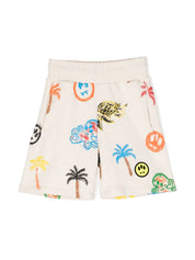 illustration-print cotton-jersey shorts