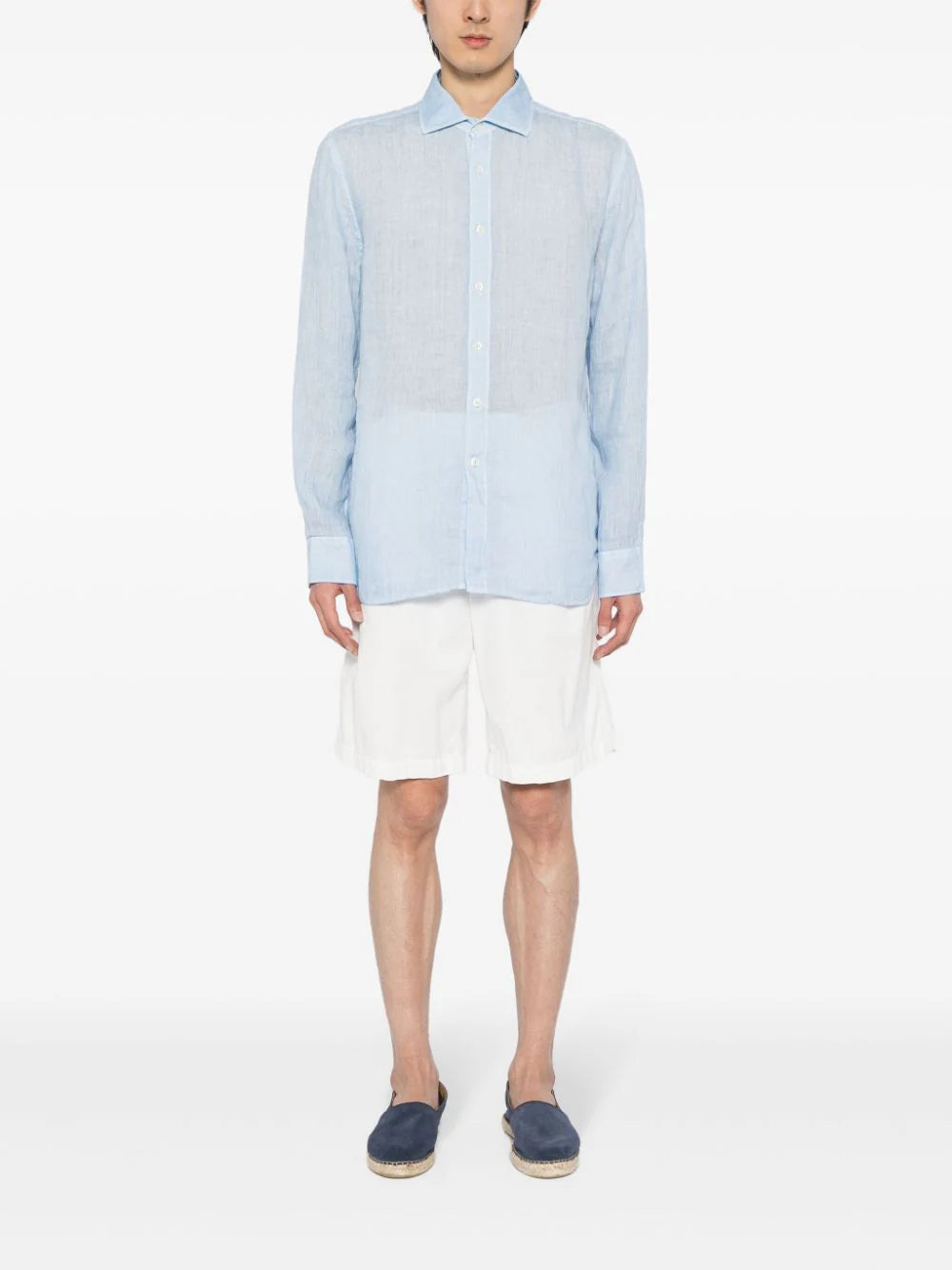 Long-sleeved linen shirt