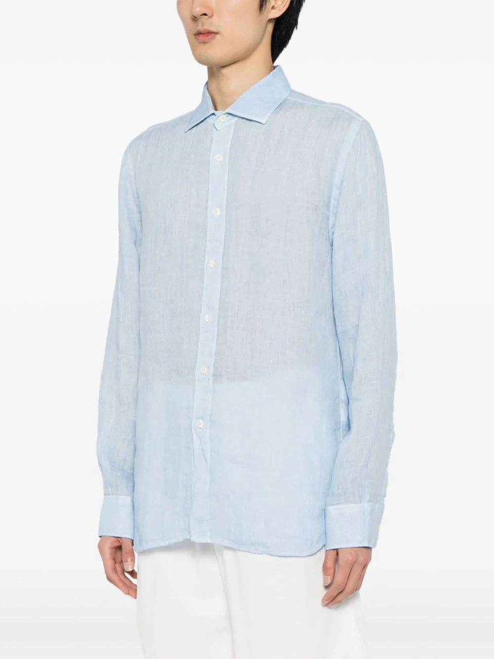 Long-sleeved linen shirt