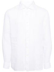 long-sleeved linen shirt