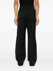 drawstring-waist wide-leg trousers بنطلون