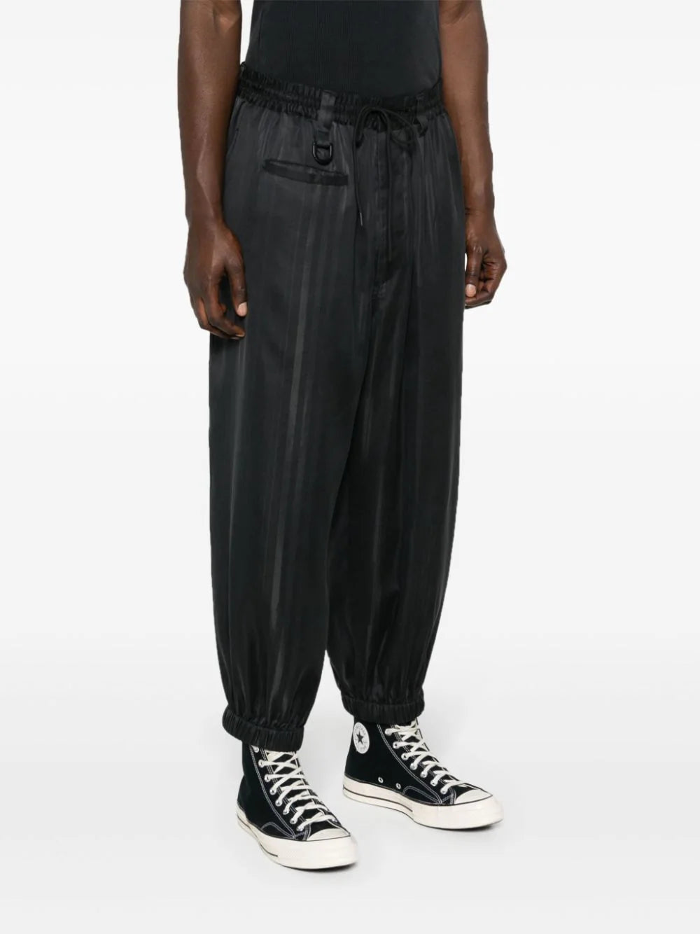 striped tapered trousers