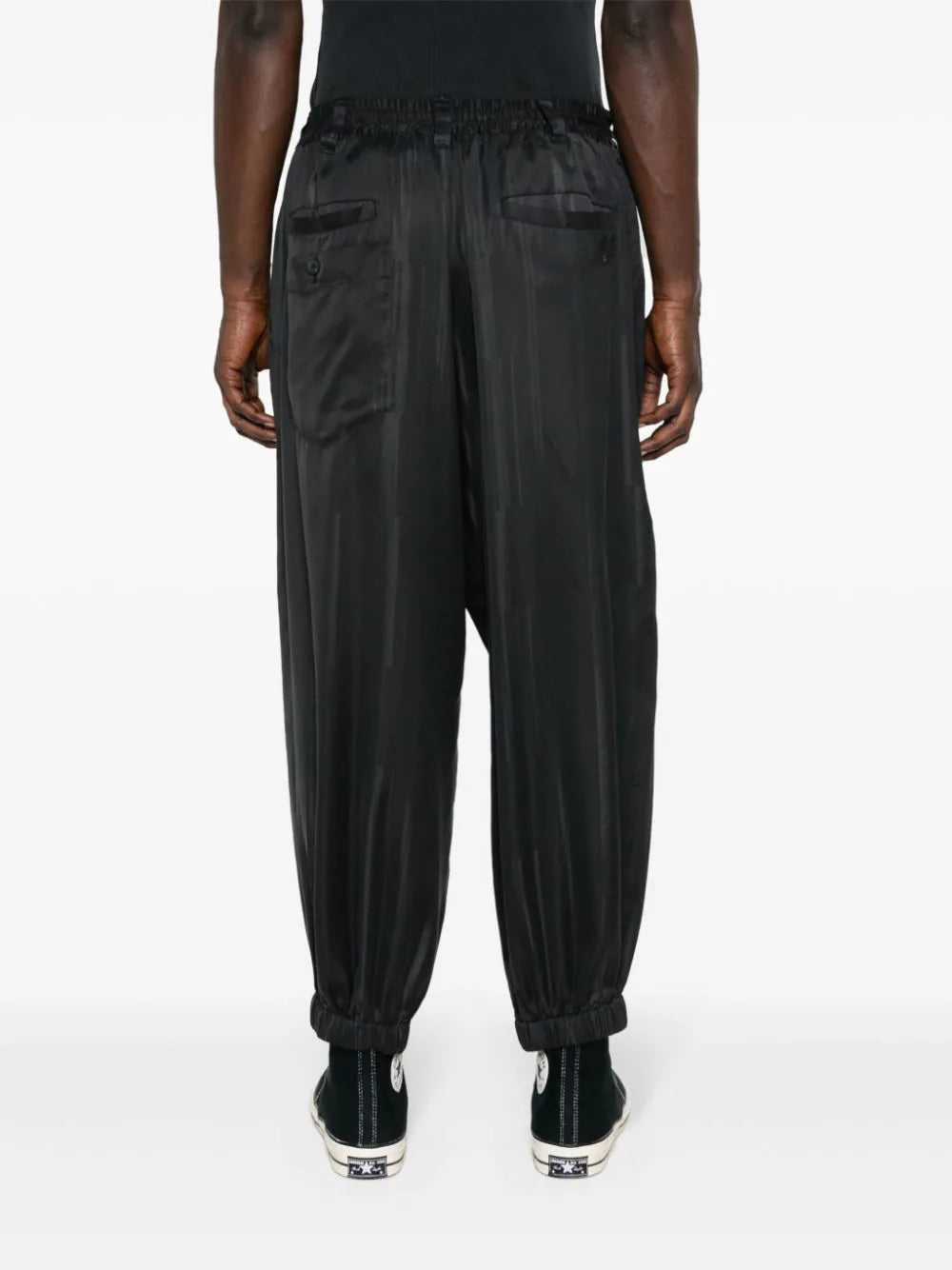 striped tapered trousers