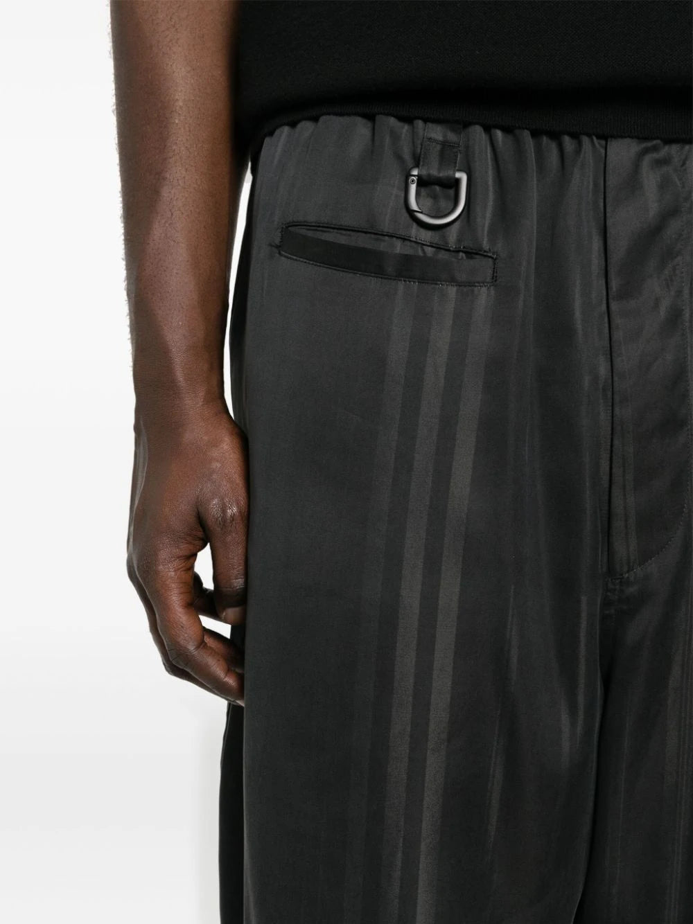 striped tapered trousers