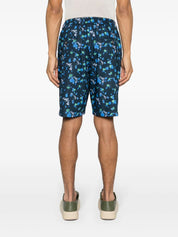 Dripping abstract-print deck shorts