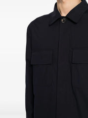 flap-pocket cotton shirt jacket