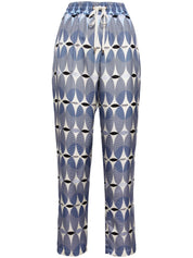 graphic-print elasticated-waist silk trousers