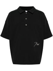 RHUDE PIQUE SNAP SHORT SLEEVE BLACK