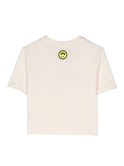 flocked-logo cropped T-shirt