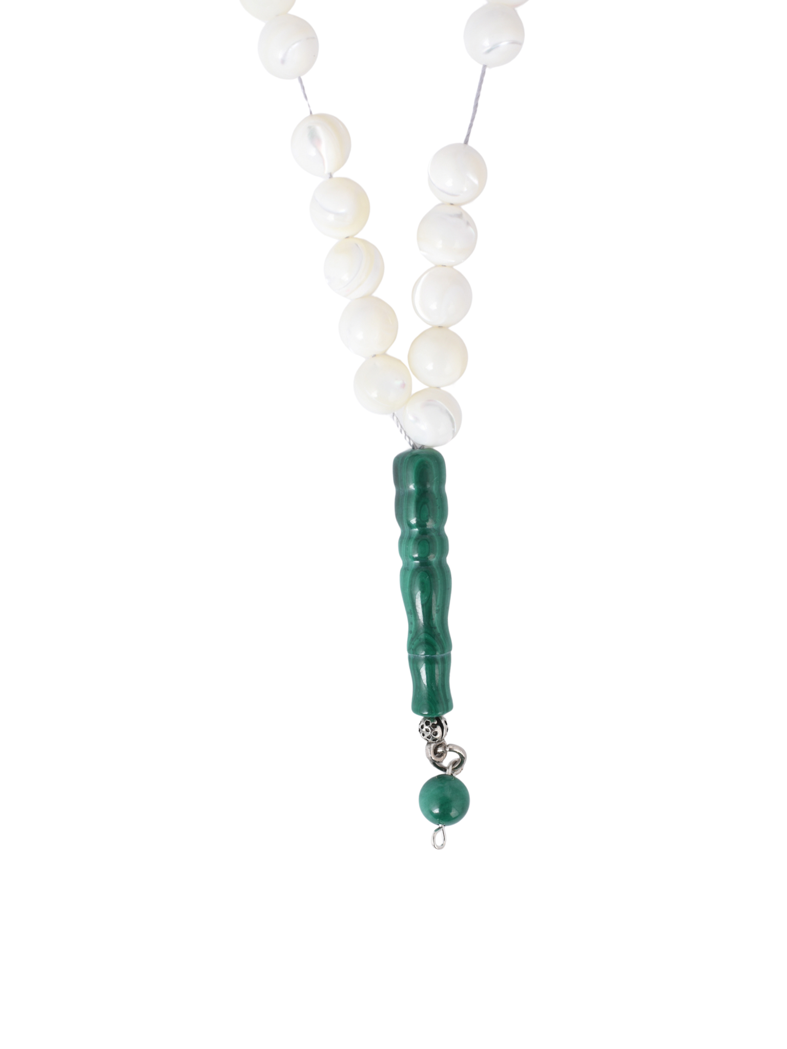 White shell with green malachite dividers