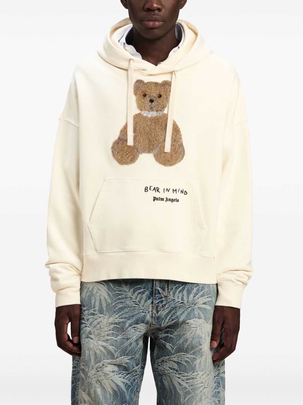 BEAR IN MIND HOODY OFF WHITE BROWN