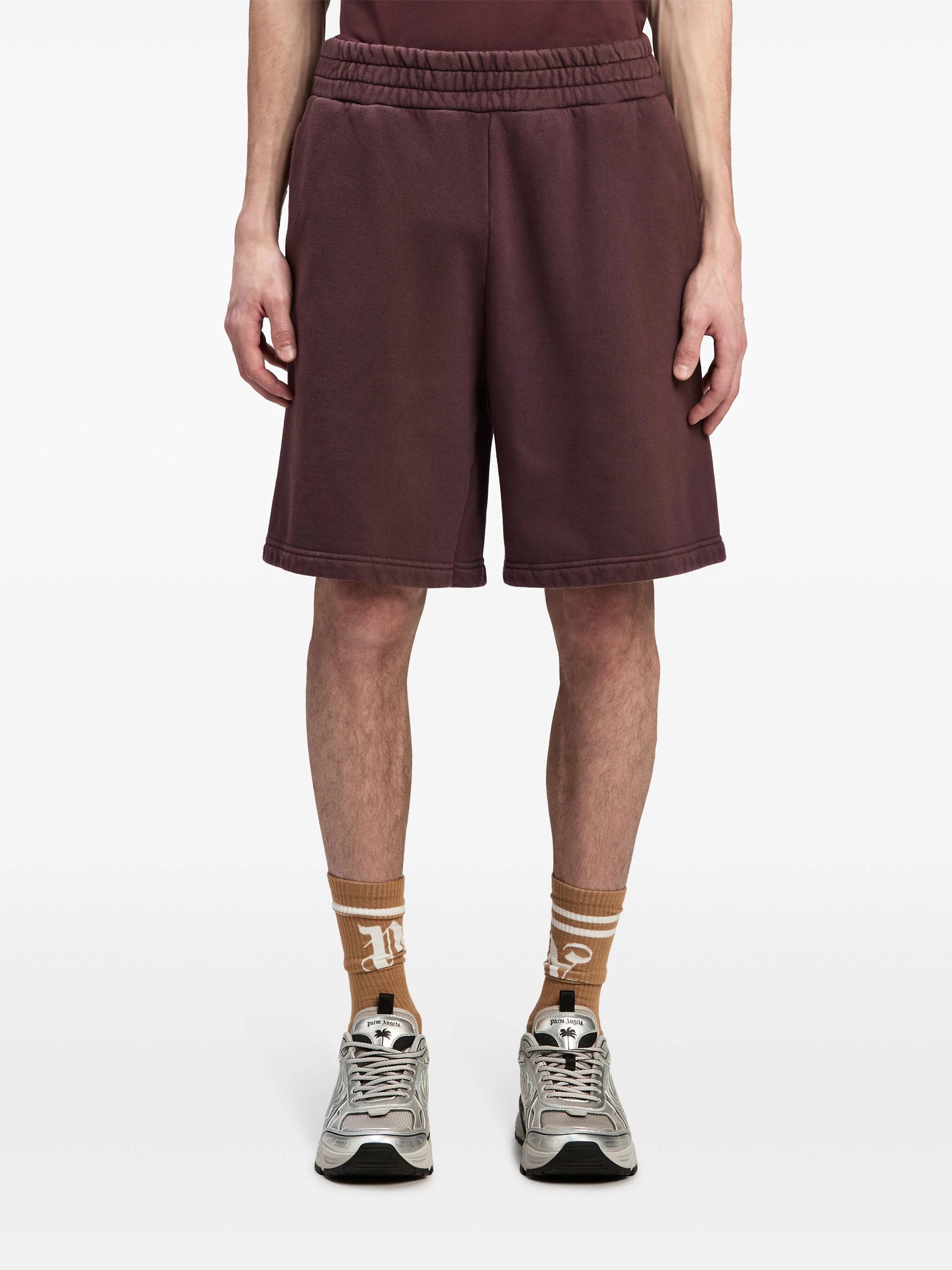 COLLEGE SWEATSHORTS PLUM YELLOW