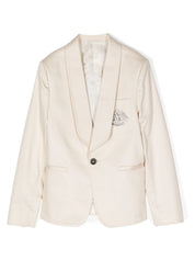 Single-breasted cotton blazer