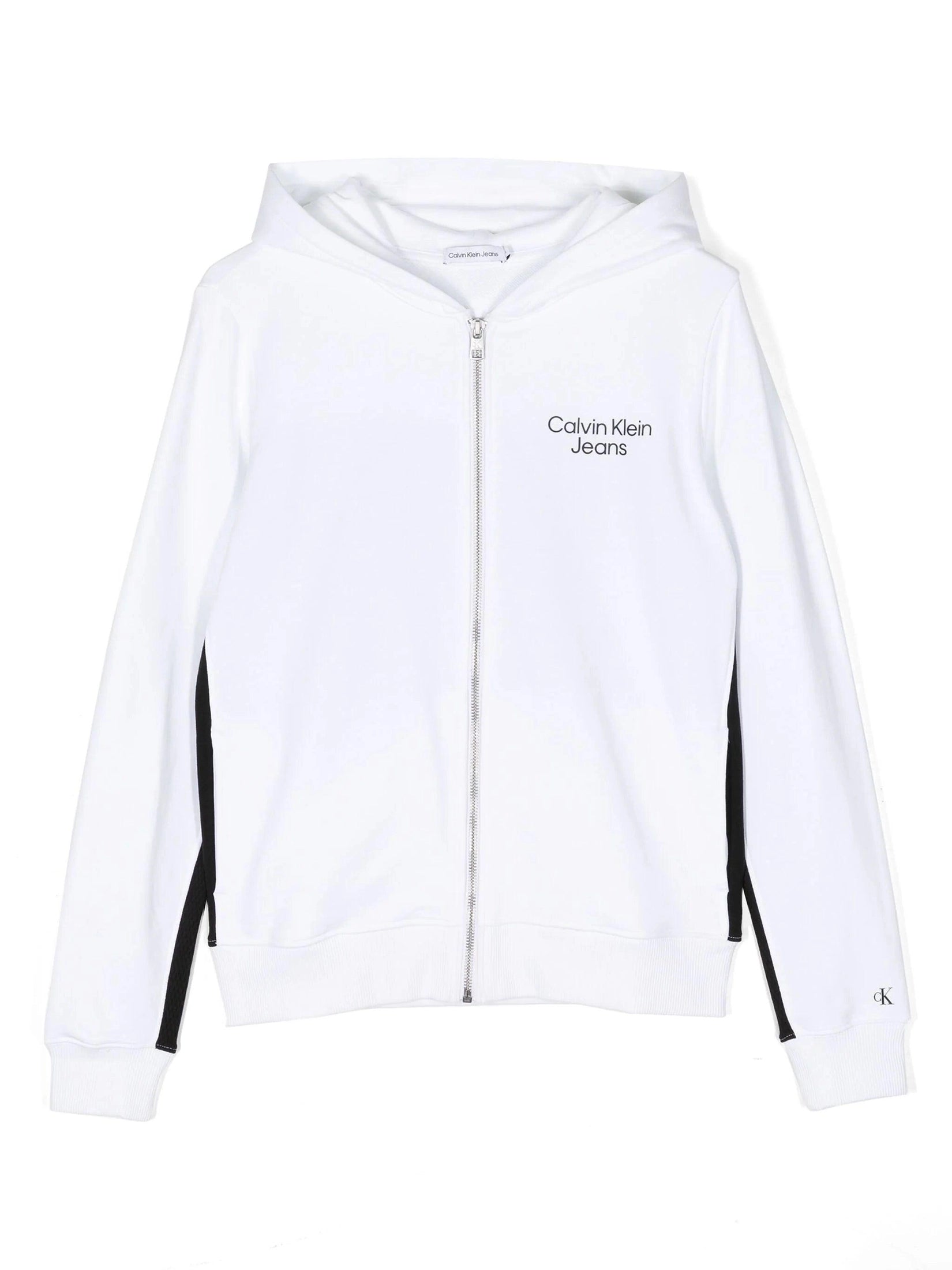 Terry color block zip-through