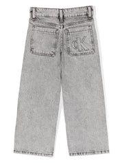 Skater stone-wash straight-leg jeans