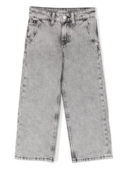 Skater stone-wash straight-leg jeans