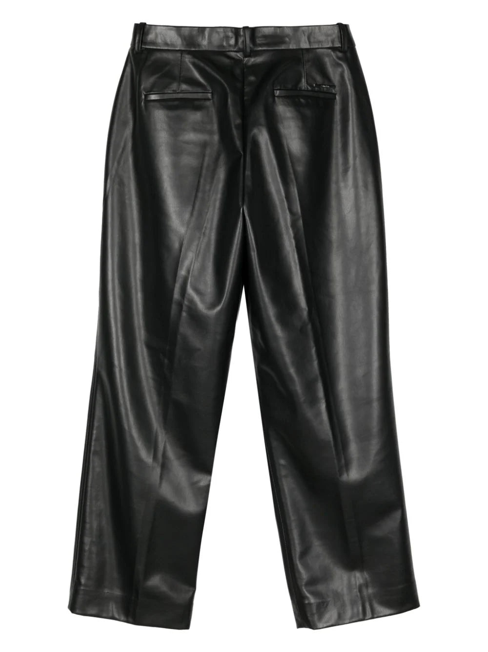 Pleated straight-leg trousers