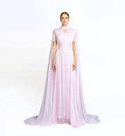 Silk dress with cape