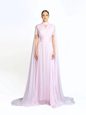 Silk dress with cape