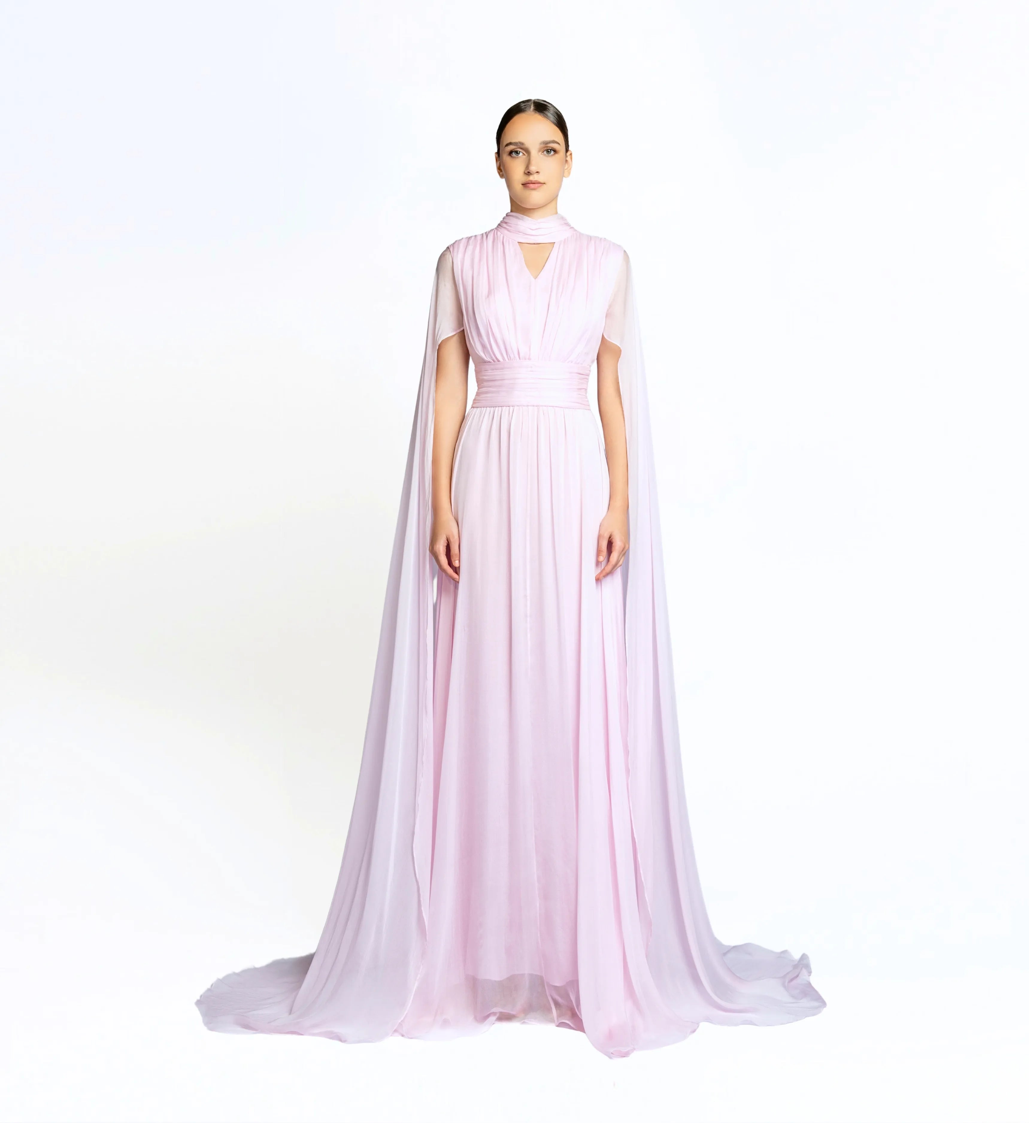 Silk dress with cape