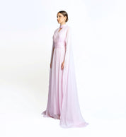 Silk dress with cape