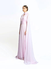 Silk dress with cape