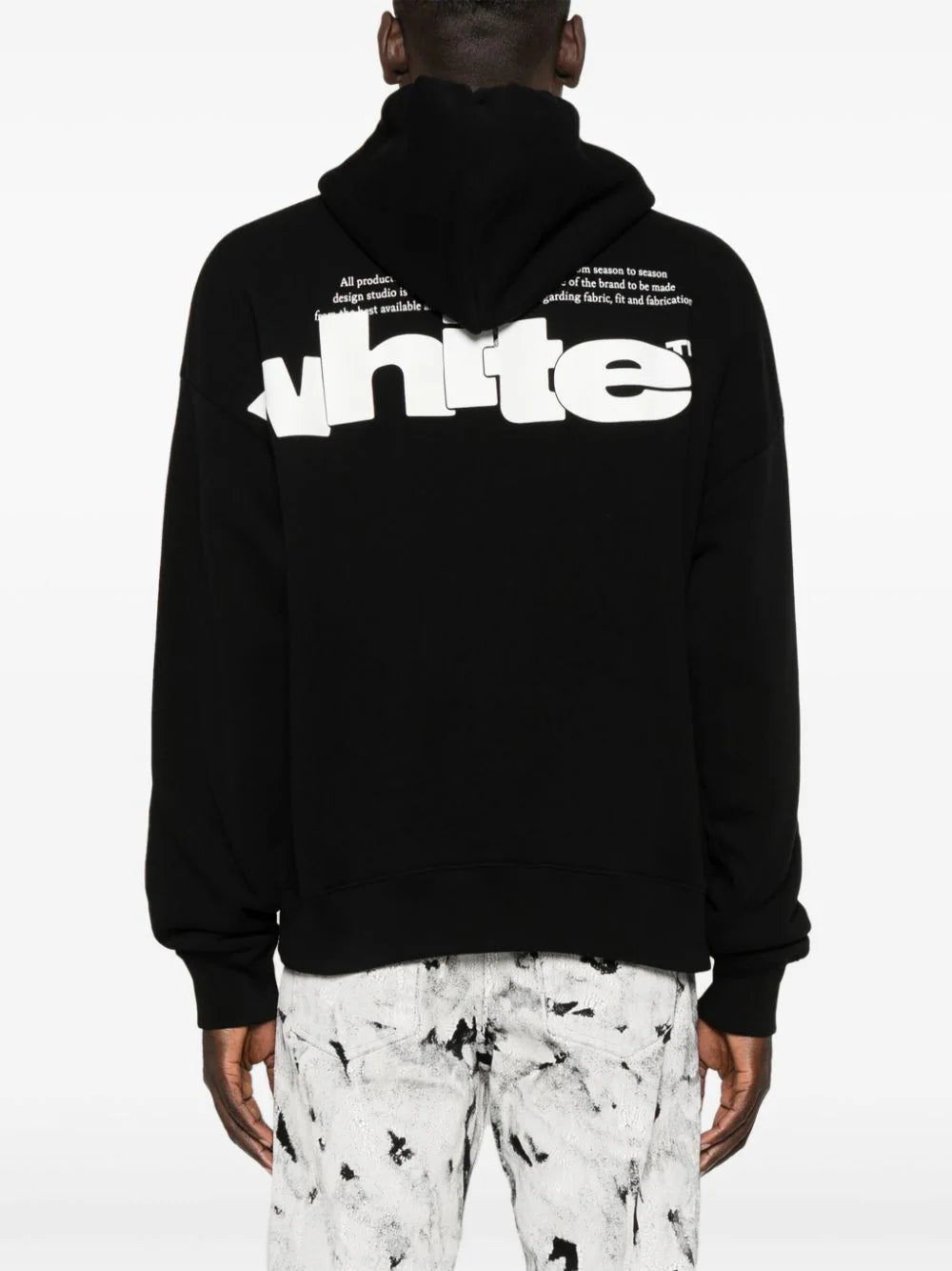 SHARED LOGO SKATE HOODIE BLACK - WHITE