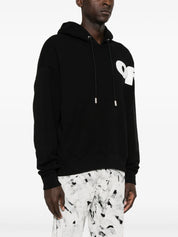 SHARED LOGO SKATE HOODIE BLACK - WHITE