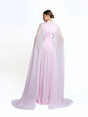 Silk dress with cape