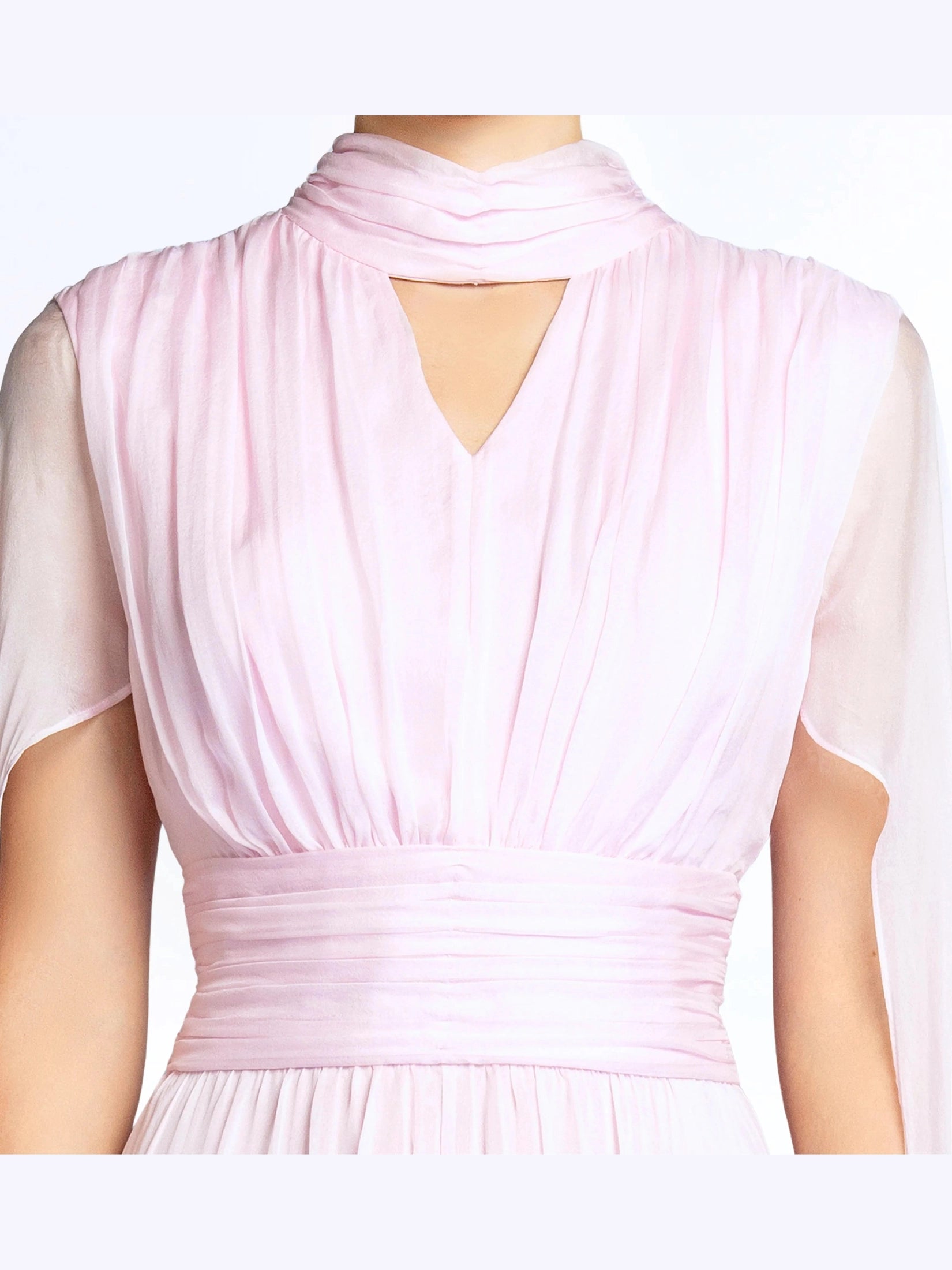 Silk dress with cape