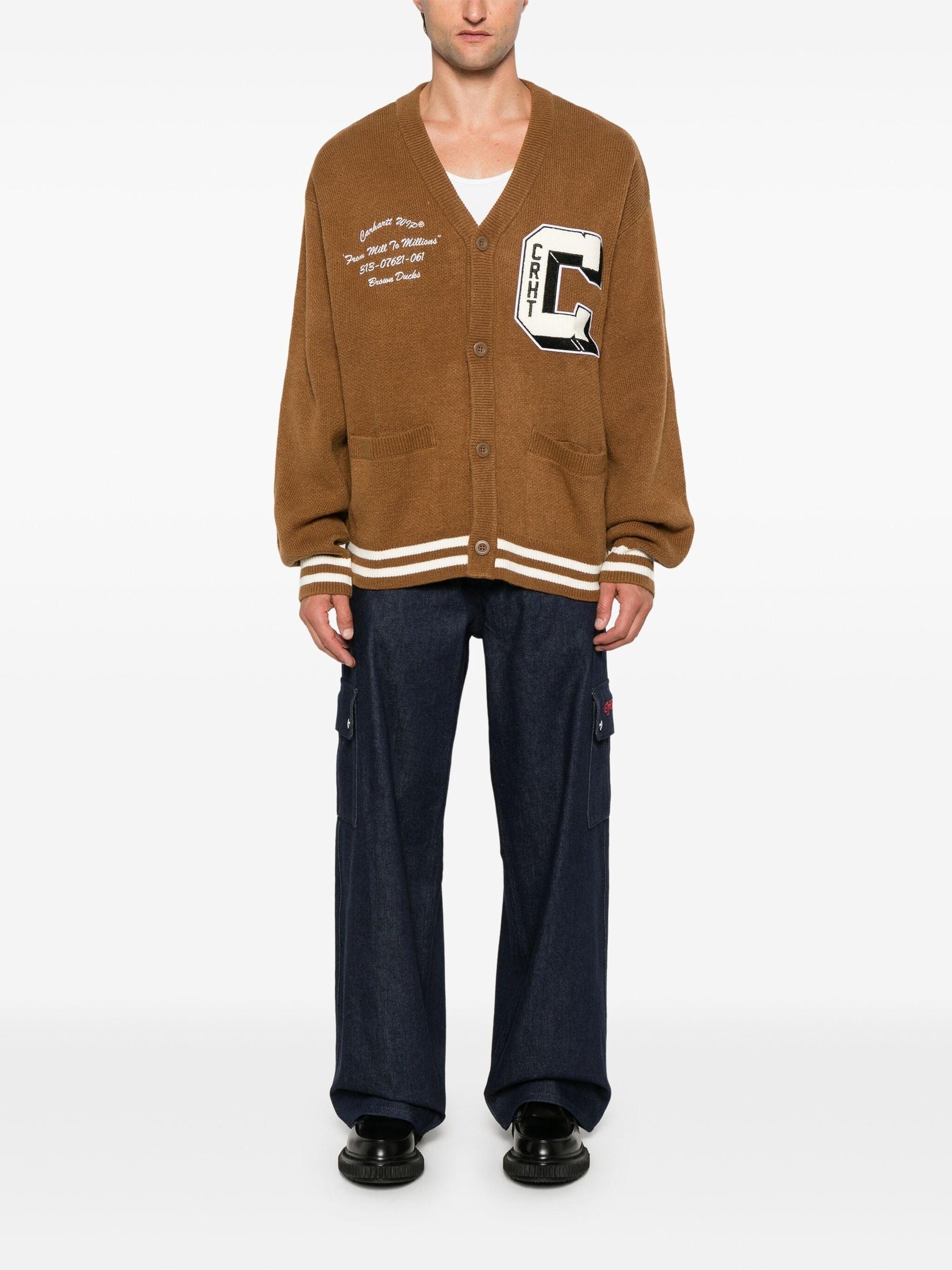 Script raw denim cargo pant raw blue hig
