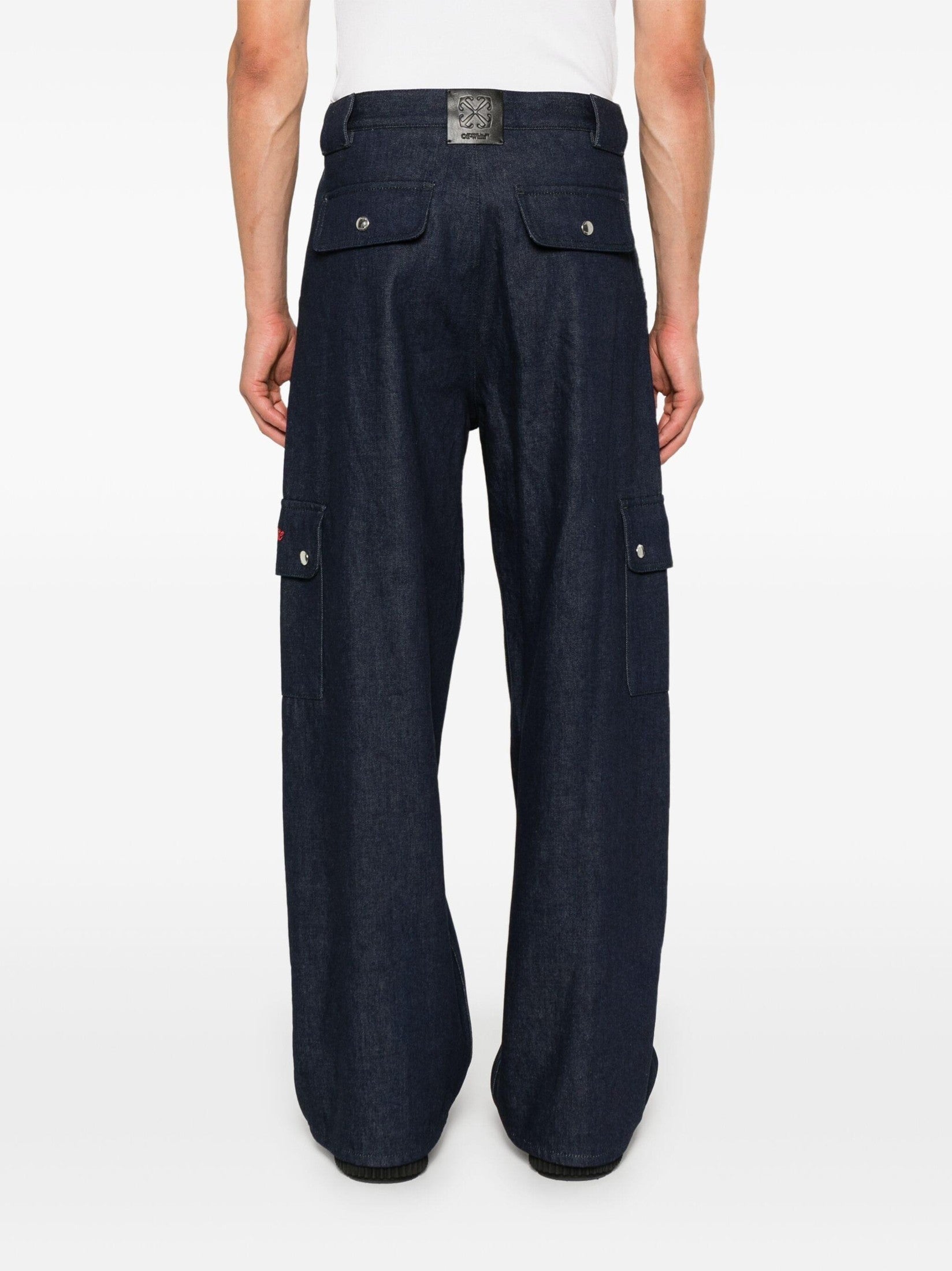 Script raw denim cargo pant raw blue hig