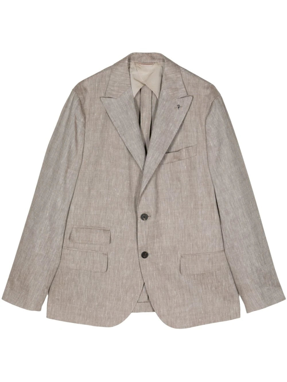 Comfort linen blend single-breasted blazer