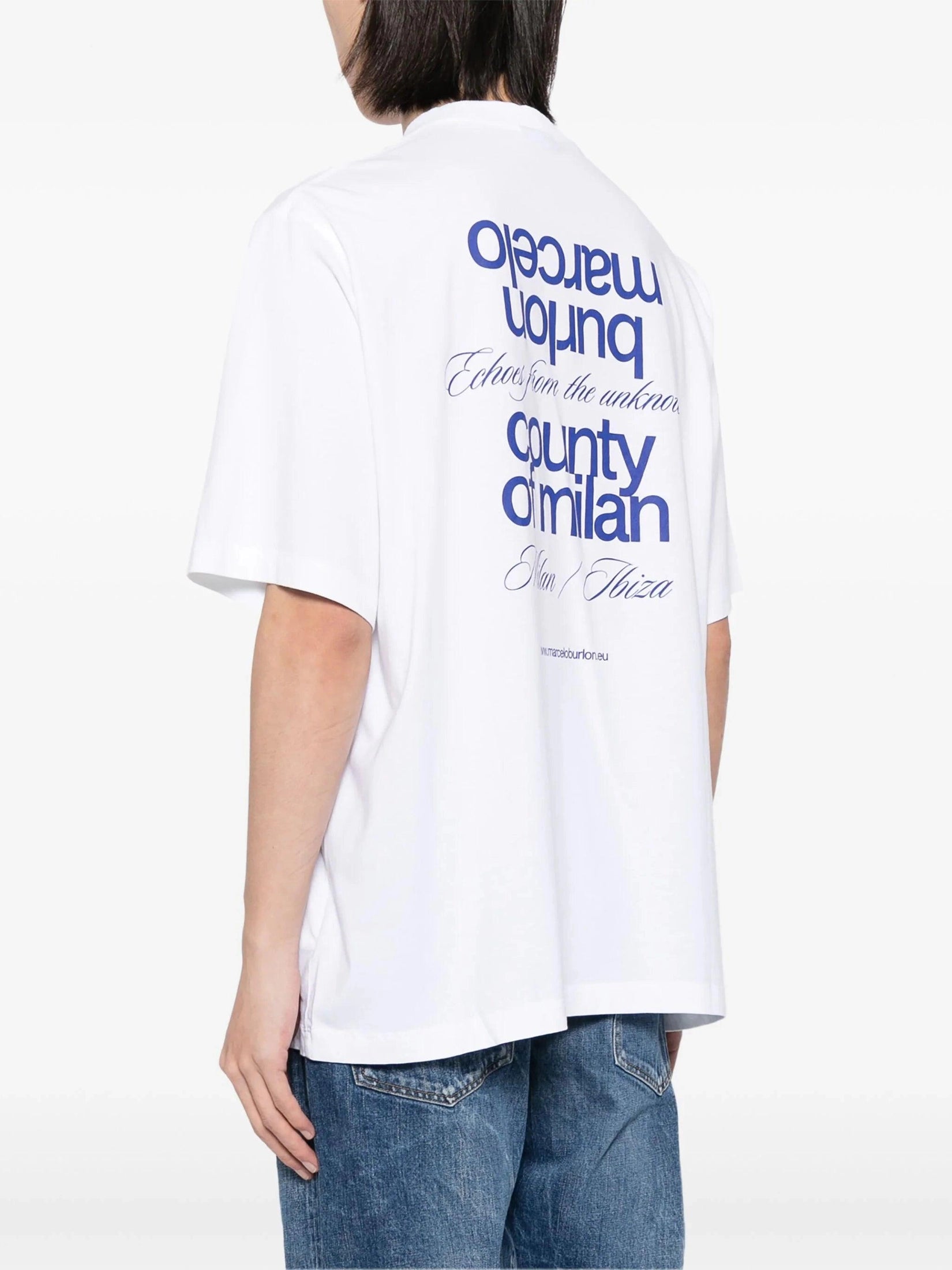 Mbcm slogan over t-shirt white blue