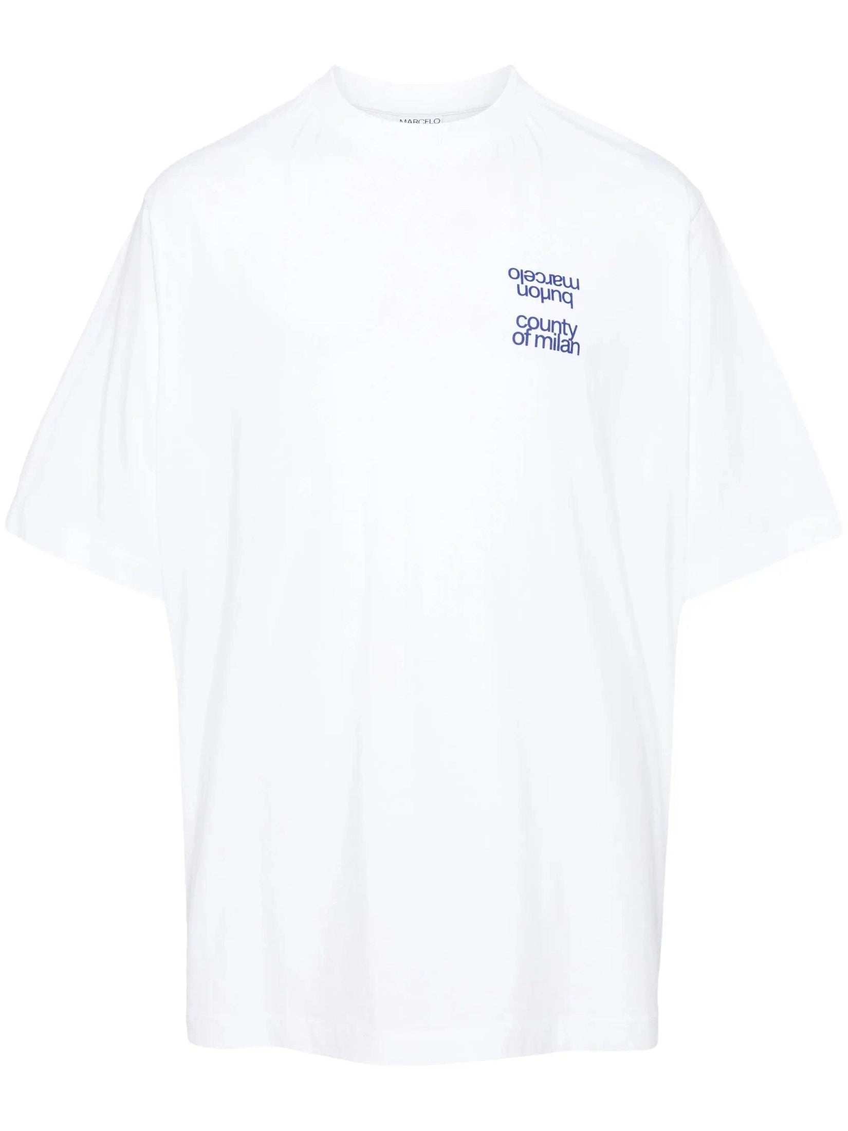Mbcm slogan over t-shirt white blue