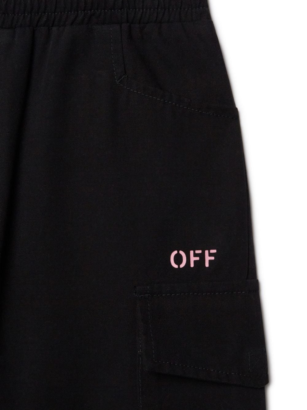 OFF STAMP CLEAR CARGO PANT BLACK PINK