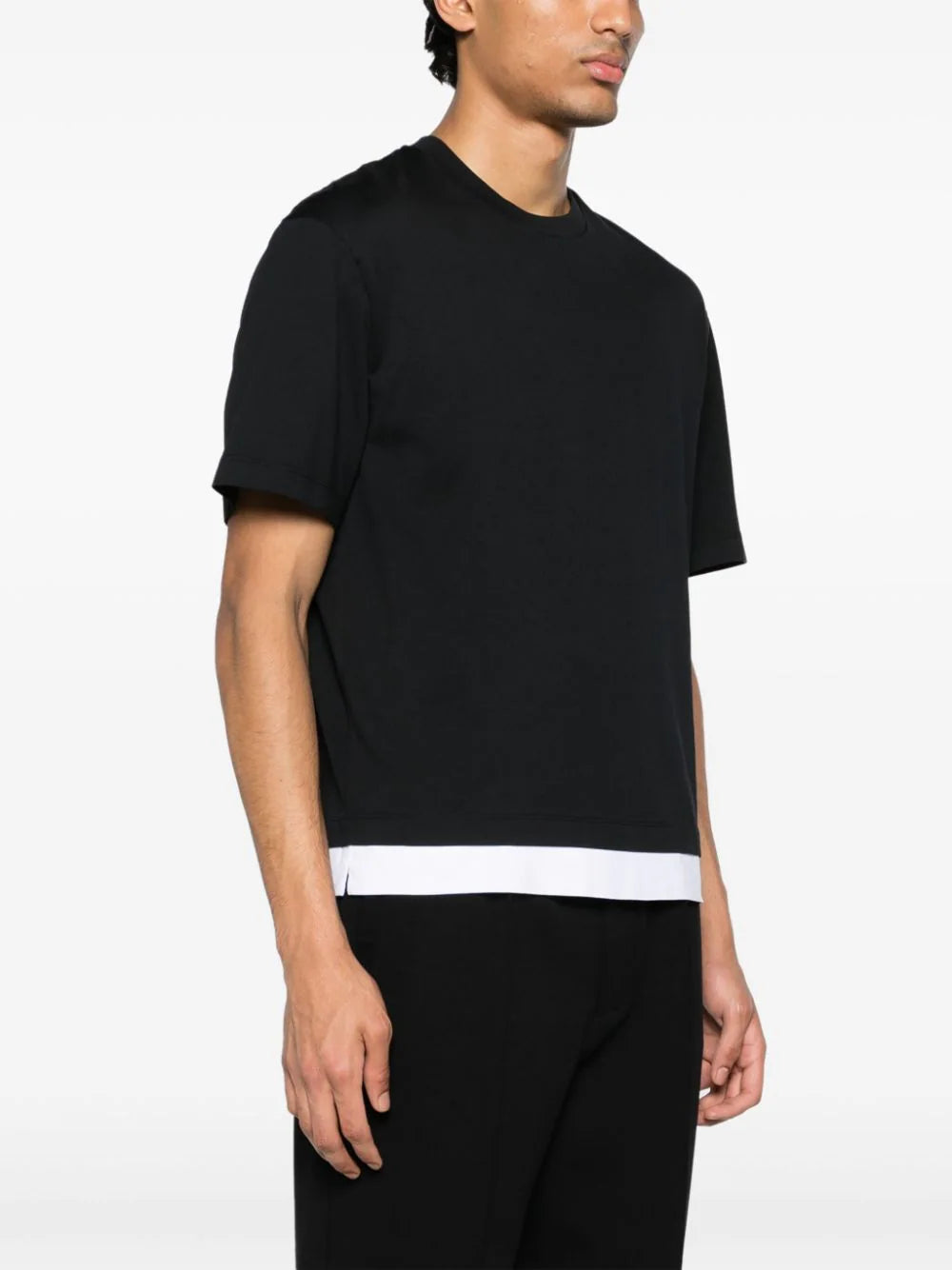 layered cotton T-shirt